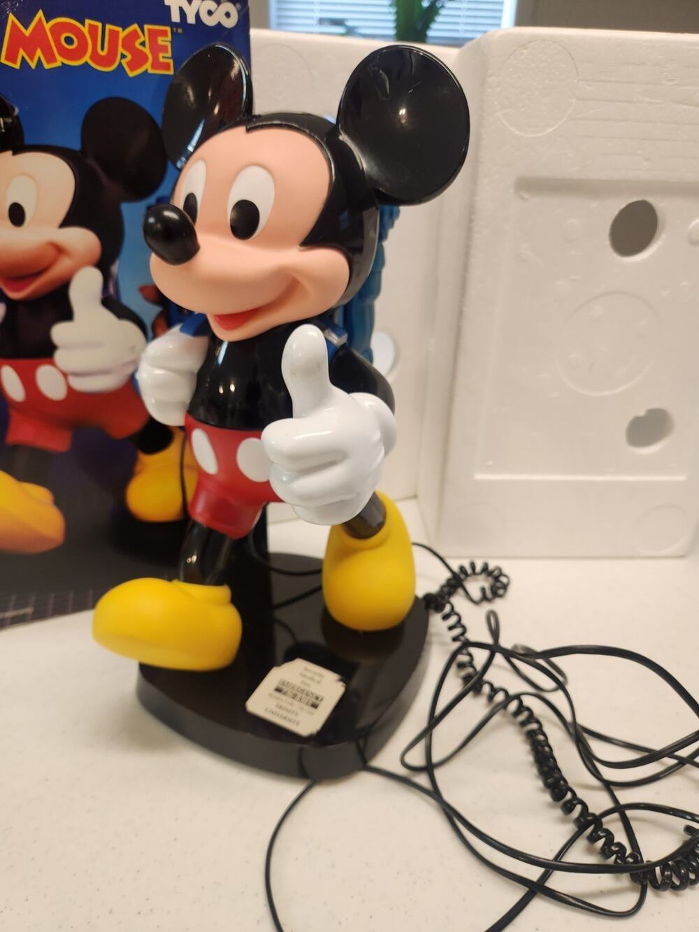 Mickey Mouse Tyco Telephone Vtg 80s Traveling Backpack Phone, Box & Instructions